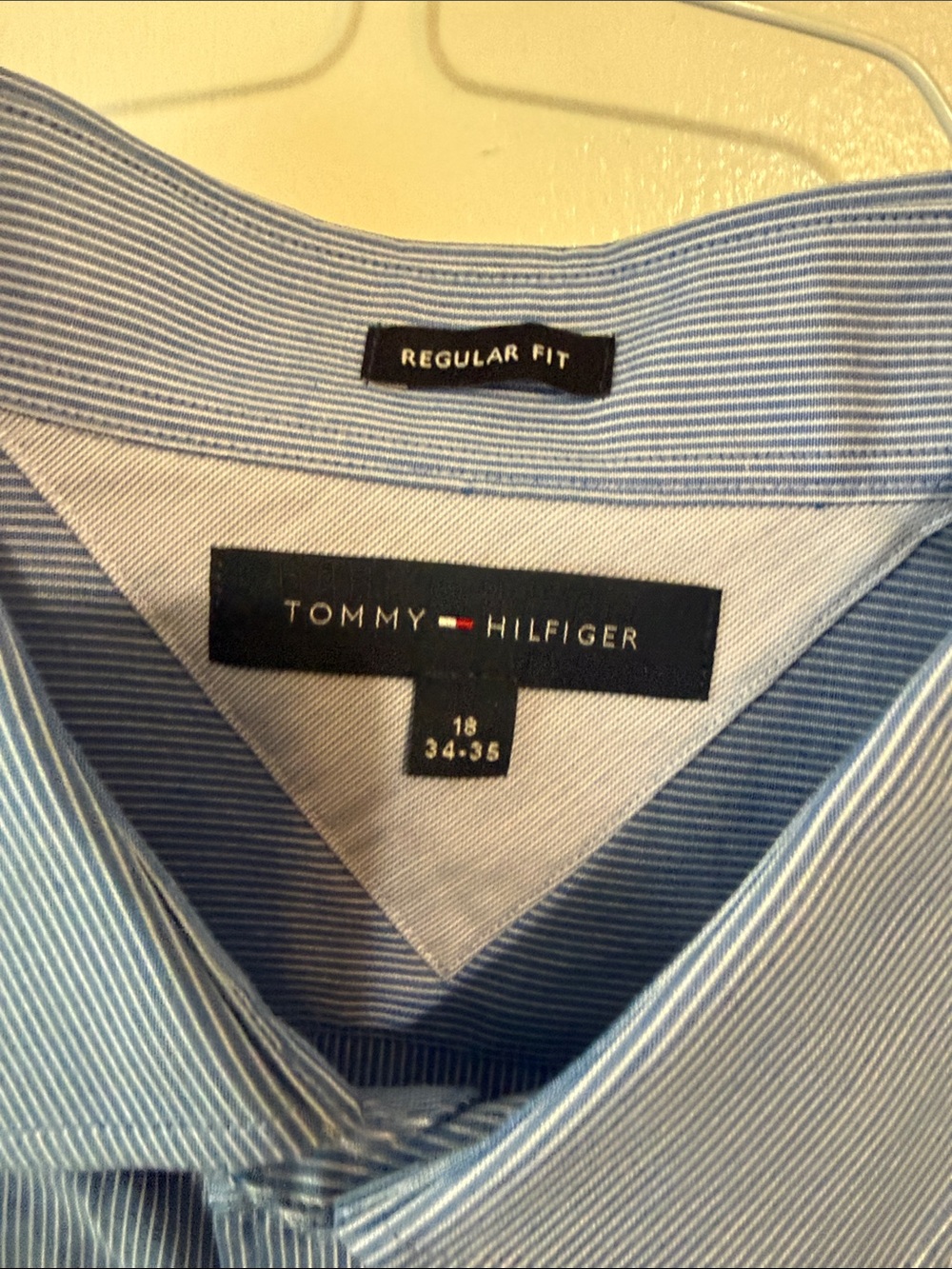 Tommy Hilfiger Light Blue & White Stripe Men’s Dress Shirt